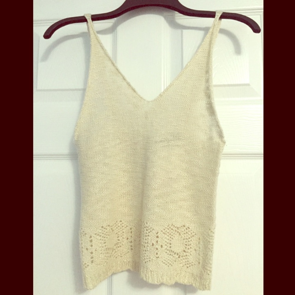 Brandy Melville white knit tank top